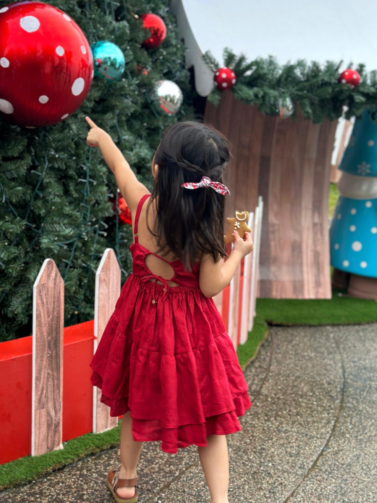 Scarlet Red Strappy Festive Dress