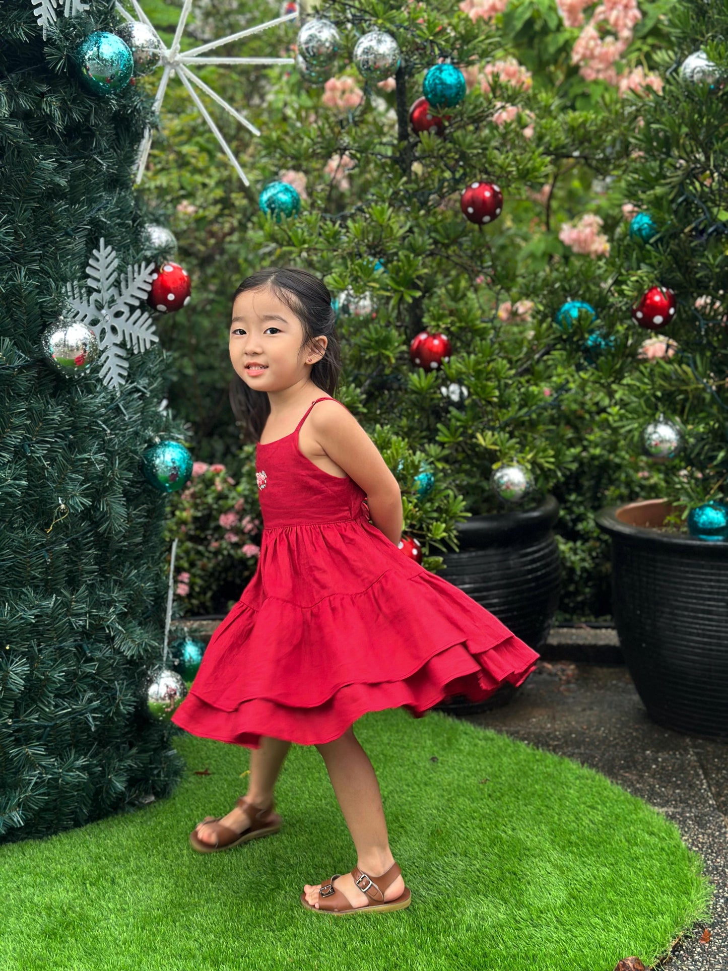 Scarlet Red Strappy Festive Dress