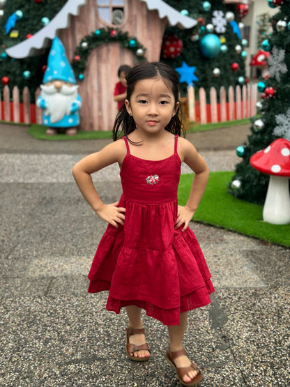 Scarlet Red Strappy Festive Dress