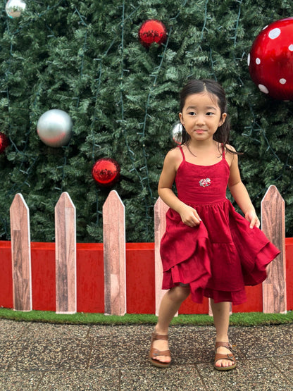 Scarlet Red Strappy Festive Dress