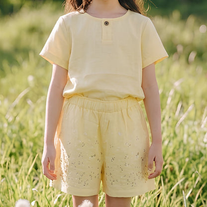 Yellow Buttercup Short & Shirt Set - Girls