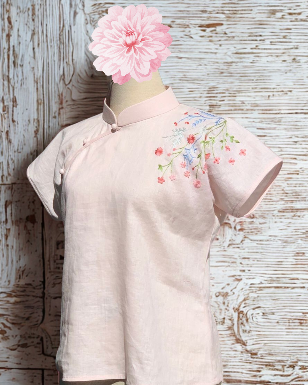 Soft Pink Cheongsam Woman’s Top